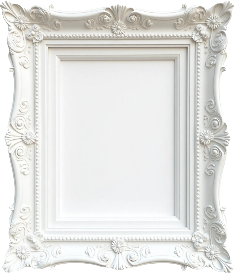 Ornate White Picture Frame